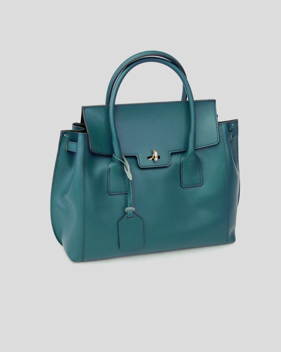 Large Green Leather Handbag for Women | Blue Lemon Paris