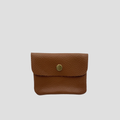 Mini portemonnaie pression camel fonce