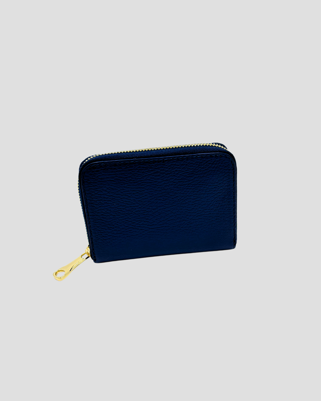 Small grained leather wallet Midnight Blue | Blue Lemon Paris