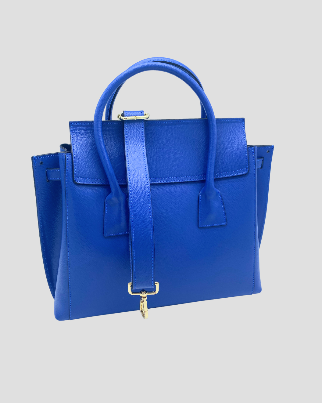 Large Navy Blue Leather Handbag | Blue Lemon Paris display picture 1