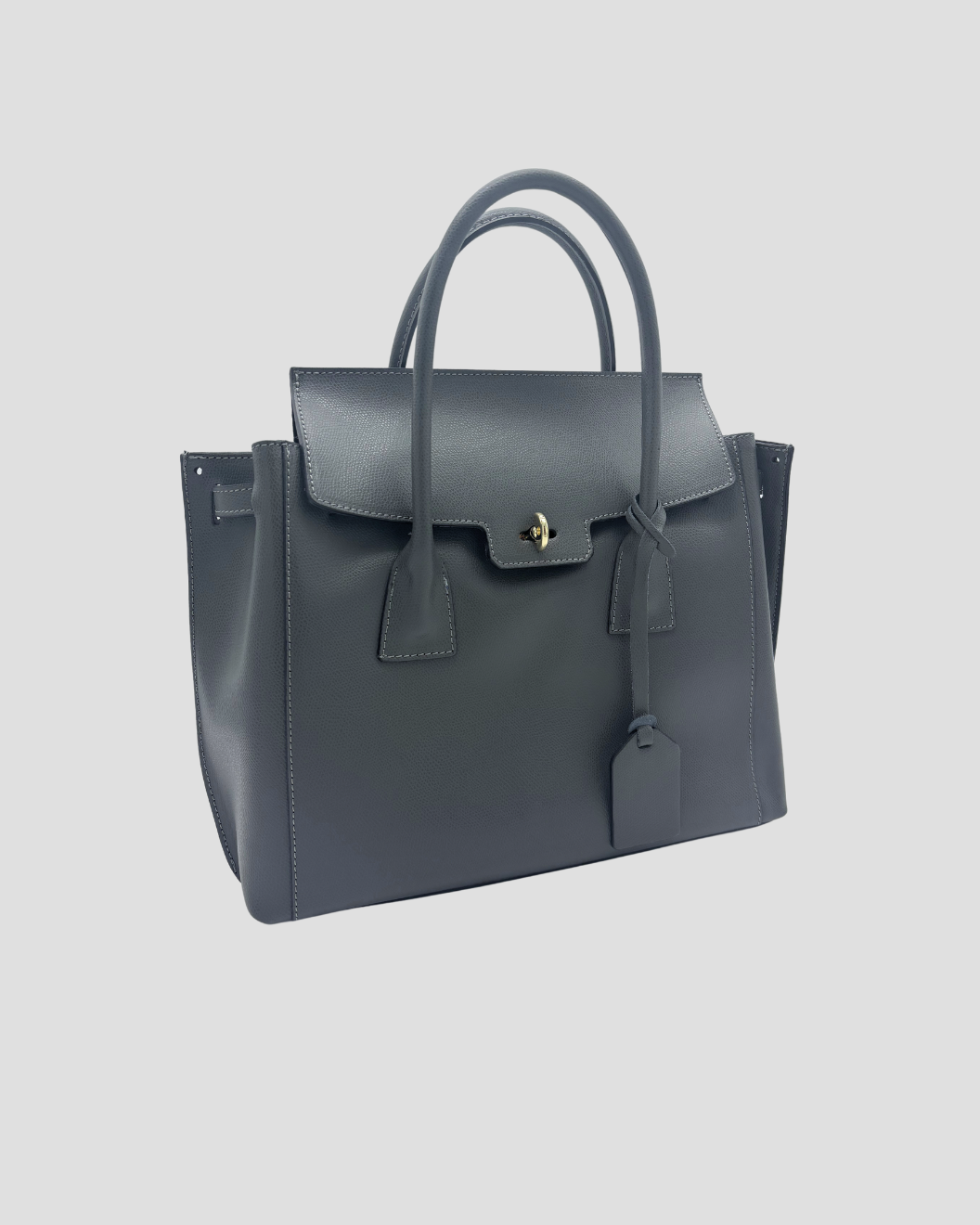 Grey Leather Handbag for Women Blue Lemon Paris