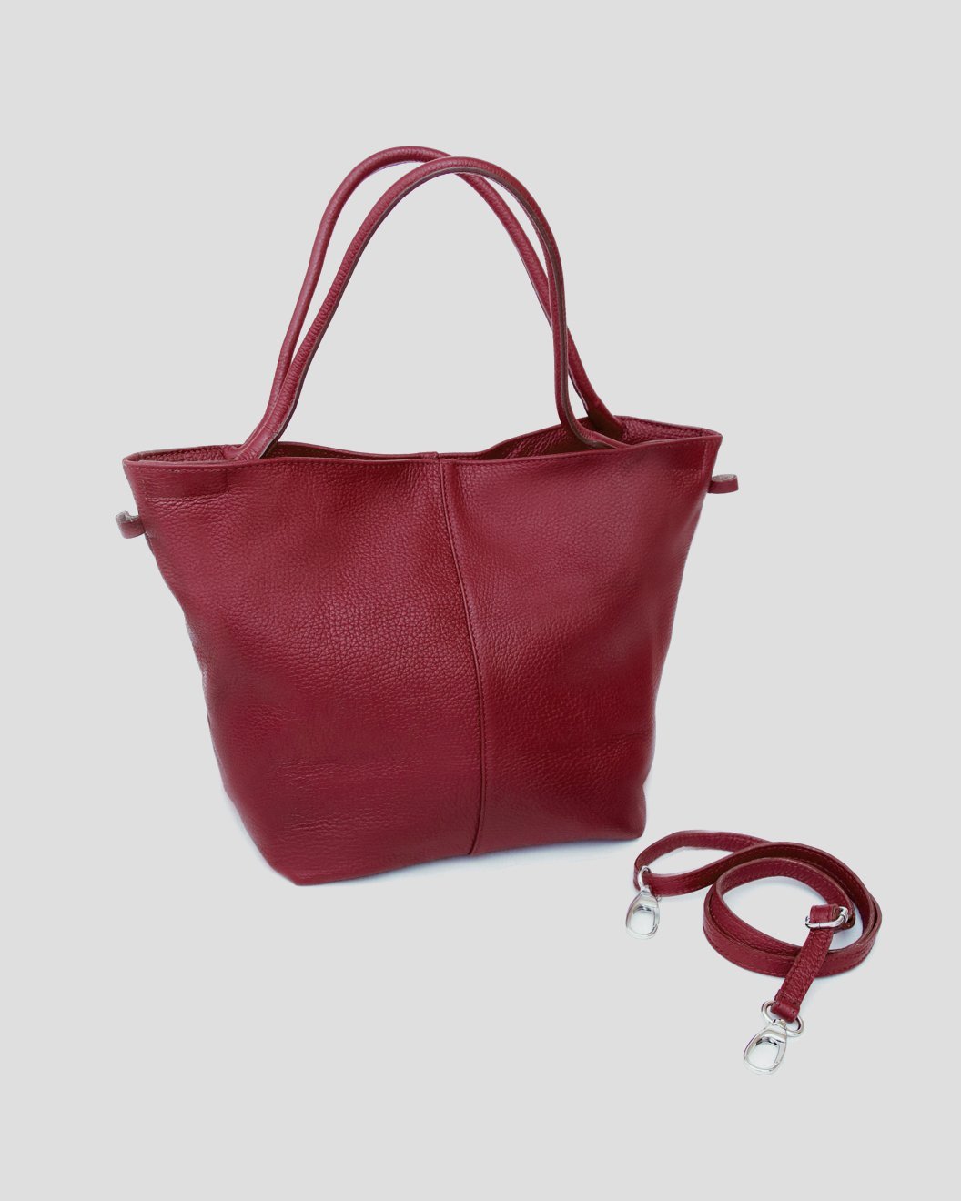 Lie de Vin Leather Tote Bag for Women | Blue Lemon Paris