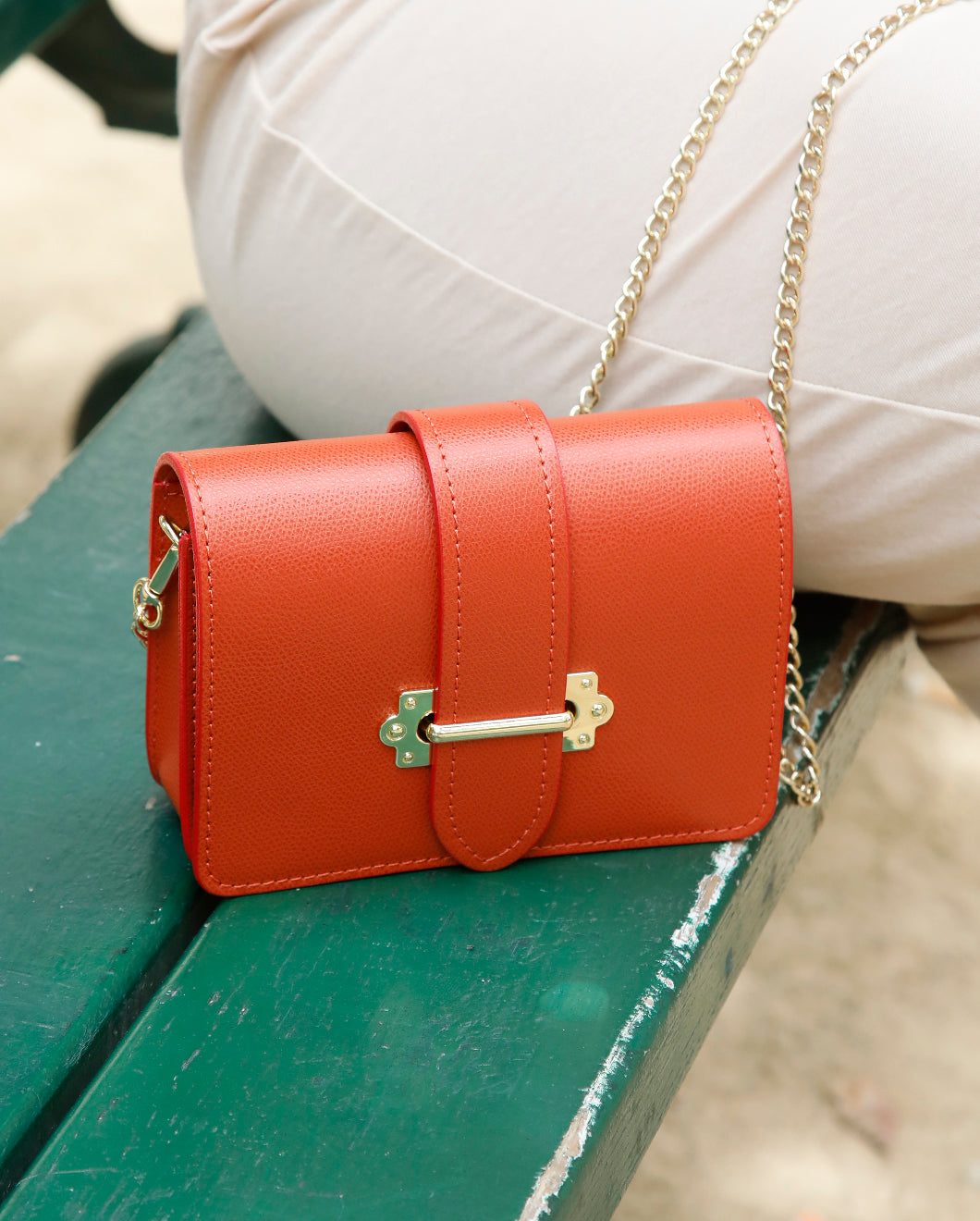 Orange Soft Leather Valentina popular Handbag